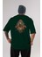 Flash Avengers Arka Baskılı Zümrüt Yeşili Oversize T-Shirt Bisiklet Yaka Erkek Kadın 1