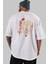 It (2) Arka Baskılı Beyaz Oversize T-Shirt Bisiklet Yaka Pamuk Erkek Kadın 5