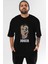 Joker (8) Ön Baskılı Siyah Oversize T-Shirt Bisiklet Yaka Erkek Kadın 1
