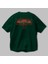 Cyberspace Arka Baskılı Zümrüt Yeşili Oversize T-Shirt Unisex Erkek Kadın Bisiklet Yaka 3