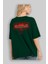 Cyberspace Arka Baskılı Zümrüt Yeşili Oversize T-Shirt Unisex Erkek Kadın Bisiklet Yaka 4