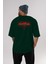 Cyberspace Arka Baskılı Zümrüt Yeşili Oversize T-Shirt Unisex Erkek Kadın Bisiklet Yaka 5