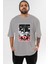Batman (23) Ön Baskılı Gri Oversize T-Shirt Bisiklet Yaka Pamuk Erkek Kadın 1