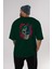 Joker Batman Arka Baskılı Zümrüt Yeşili Oversize T-Shirt Bisiklet Yaka Erkek Kadın 5