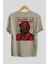 Squid Game (5) Arka Baskılı Bej Oversize T-Shirt Bisiklet Yaka Pamuk Erkek Kadın 2