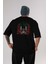 Joker (5) Arka Baskılı Siyah Oversize T-Shirt Bisiklet Yaka Pamuk Erkek Kadın 1