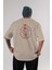 Deadpool (5) Arka Baskılı Bej Oversize T-Shirt Bisiklet Yaka Pamuk Erkek Kadın 1