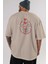 Deadpool (5) Arka Baskılı Bej Oversize T-Shirt Bisiklet Yaka Pamuk Erkek Kadın 5