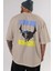 Batman (16) Arka Baskılı Bej Oversize T-Shirt Bisiklet Yaka Pamuk Erkek Kadın 5