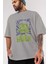 Hulk (2) Ön Baskılı Gri Oversize T-Shirt Bisiklet Yaka Pamuk Erkek Kadın 3