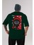 Squid Game (4) Arka Baskılı Zümrüt Yeşili Oversize T-Shirt Bisiklet Yaka Erkek Kadın 1