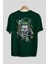 Joker Arka Baskılı Zümrüt Yeşili Oversize T-Shirt Bisiklet Yaka Erkek Kadın 2