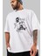 Joker 2 Ön Baskılı Beyaz Oversize T-Shirt Bisiklet Yaka Erkek Kadın 3
