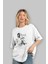 Joker 2 Ön Baskılı Beyaz Oversize T-Shirt Bisiklet Yaka Erkek Kadın 4