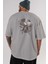 God Of War Arka Baskılı Gri Oversize T-Shirt Unisex Erkek Kadın Bisiklet Yaka 5
