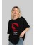 Team Godzilla Ön Baskılı Siyah Oversize T-Shirt Bisiklet Yaka Erkek Kadın 4