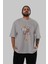Zeus Nami Anime Ön Baskılı Gri Oversize T-Shirt %100 Pamuk Erkek Kadın 5