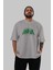 Hulk (14) Ön Baskılı Gri Oversize T-Shirt Bisiklet Yaka Pamuk Erkek Kadın 5