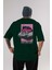 Just One Left Arka Baskılı Zümrüt Yeşili Oversize T-Shirt Unisex Erkek Kadın Bisiklet Yaka 1