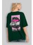 Just One Left Arka Baskılı Zümrüt Yeşili Oversize T-Shirt Unisex Erkek Kadın Bisiklet Yaka 4