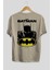 Batman (21) Arka Baskılı Bej Oversize T-Shirt Bisiklet Yaka Pamuk Erkek Kadın 2
