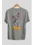 Spiderman (25) Arka Baskılı Gri Oversize T-Shirt Bisiklet Yaka Pamuk Erkek Kadın 2