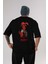 Hellboy (1) Arka Baskılı Siyah Oversize T-Shirt Bisiklet Yaka Pamuk Erkek Kadın 1