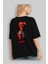 Hellboy (1) Arka Baskılı Siyah Oversize T-Shirt Bisiklet Yaka Pamuk Erkek Kadın 4