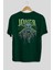 Joker (9) Arka Baskılı Zümrüt Yeşili Oversize T-Shirt Bisiklet Yaka Erkek Kadın 2