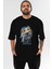 Thor (2) Ön Baskılı Siyah Oversize T-Shirt Bisiklet Yaka Erkek Kadın 1
