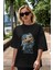 Thor (2) Ön Baskılı Siyah Oversize T-Shirt Bisiklet Yaka Erkek Kadın 5