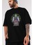 Joker Gym Ön Baskılı Siyah Oversize T-Shirt Bisiklet Yaka Erkek Kadın 3