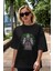 Joker Gym Ön Baskılı Siyah Oversize T-Shirt Bisiklet Yaka Erkek Kadın 5