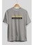 Life Is Short Yazılı Ön Baskılı Gri Oversize T-Shirt Unisex Erkek Kadın Bisiklet Yaka 2