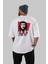 Che Fc Arka Baskılı Beyaz Oversize T-Shirt Bisiklet Yaka Pamuk Erkek Kadın 4