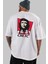 Che Fc Arka Baskılı Beyaz Oversize T-Shirt Bisiklet Yaka Pamuk Erkek Kadın 5