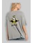 Black Angel Arka Baskılı Gri Oversize T-Shirt Unisex Erkek Kadın Bisiklet Yaka 3
