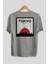 Tokyo Japan Yazılı Arka Baskılı Gri Oversize T-Shirt Unisex Erkek Kadın Bisiklet Yaka 2