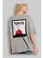 Tokyo Japan Yazılı Arka Baskılı Gri Oversize T-Shirt Unisex Erkek Kadın Bisiklet Yaka 3
