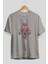 Spiderman (9) Ön Baskılı Gri Oversize T-Shirt Bisiklet Yaka Pamuk Erkek Kadın 2