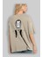 La Casa De Papel (7) Arka Baskılı Bej Oversize T-Shirt Bisiklet Yaka Pamuk Erkek Kadın 3