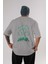 Hulk (11) Arka Baskılı Gri Oversize T-Shirt Bisiklet Yaka Pamuk Erkek Kadın 1