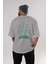 Hulk (11) Arka Baskılı Gri Oversize T-Shirt Bisiklet Yaka Pamuk Erkek Kadın 4