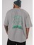 Hulk (11) Arka Baskılı Gri Oversize T-Shirt Bisiklet Yaka Pamuk Erkek Kadın 5