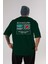 Foremost Japanese Arka Baskılı Zümrüt Yeşili Oversize T-Shirt Unisex Erkek Kadın Bisiklet Yaka 1