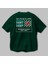 Foremost Japanese Arka Baskılı Zümrüt Yeşili Oversize T-Shirt Unisex Erkek Kadın Bisiklet Yaka 3