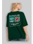 Foremost Japanese Arka Baskılı Zümrüt Yeşili Oversize T-Shirt Unisex Erkek Kadın Bisiklet Yaka 4