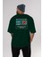Foremost Japanese Arka Baskılı Zümrüt Yeşili Oversize T-Shirt Unisex Erkek Kadın Bisiklet Yaka 5