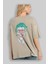 Joker 1 Arka Baskılı Bej Oversize T-Shirt Bisiklet Yaka Pamuk Erkek Kadın 3