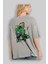 Hulk Arka Baskılı Gri Oversize T-Shirt Bisiklet Yaka Pamuk Erkek Kadın 3